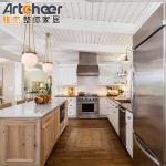 Customized Size Kitchen Furniture Solid Wood Kitchen Cabinet Sets with Grey