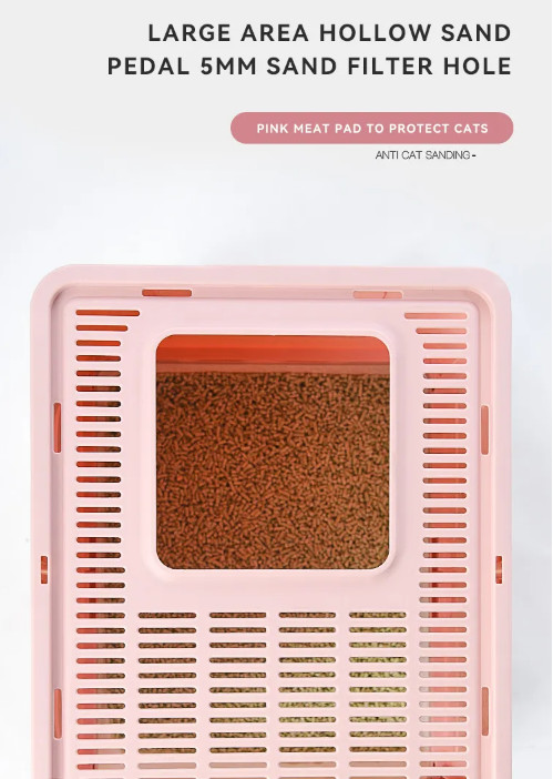 Automatic Cat Litter Box Two Way Door Enclosed Large Cat Litter Toilet