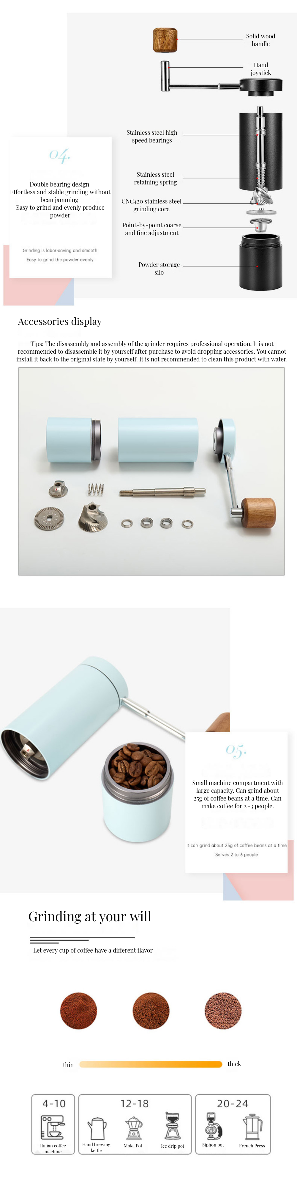10 Dollar Mini Stainless steel Manual Coffee Grinder Grind Your Coffee to Perfection