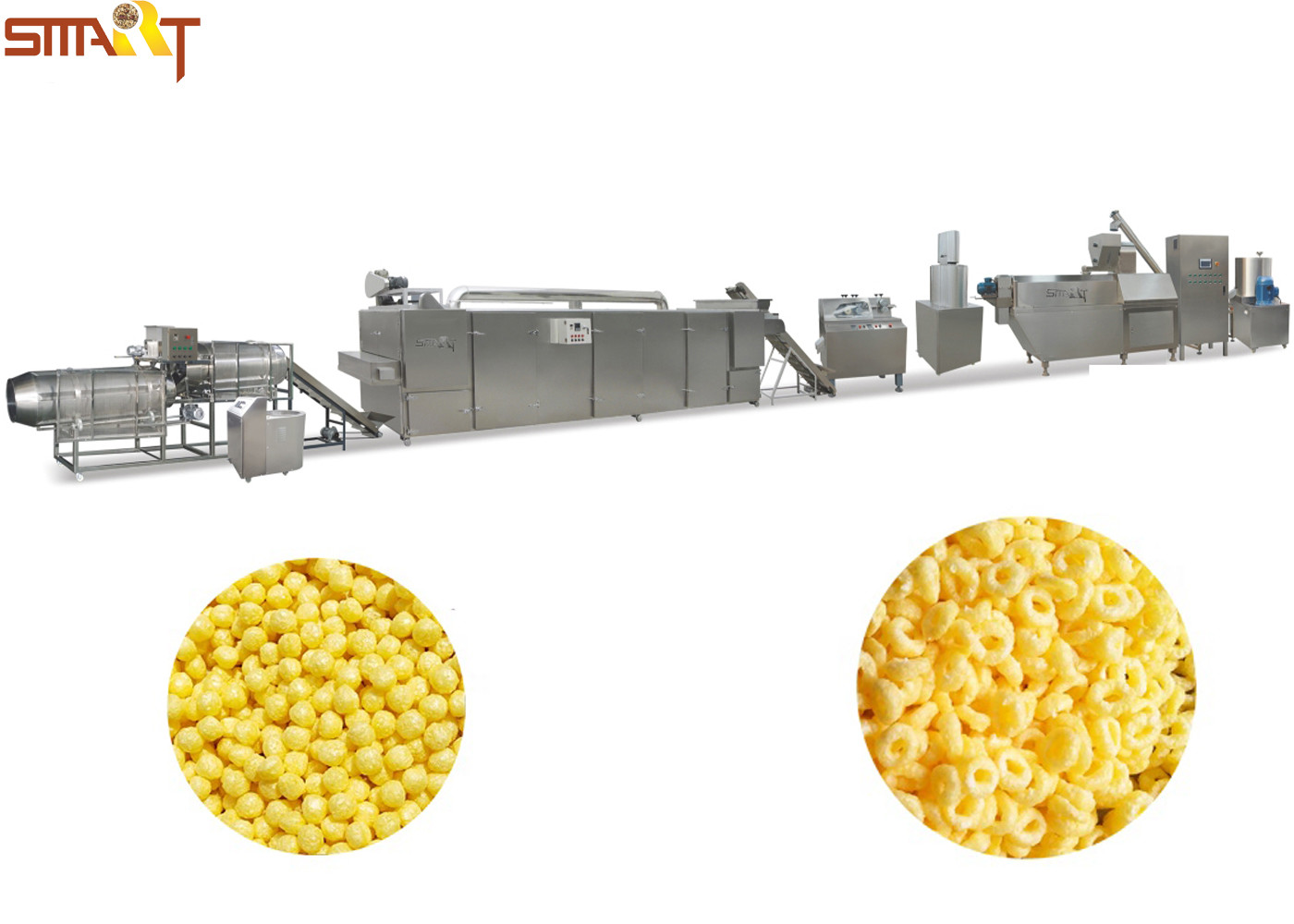 Stainless Steel Snack Food Extruder Machine , 120-150kg/Hr Corn Snack Extruder