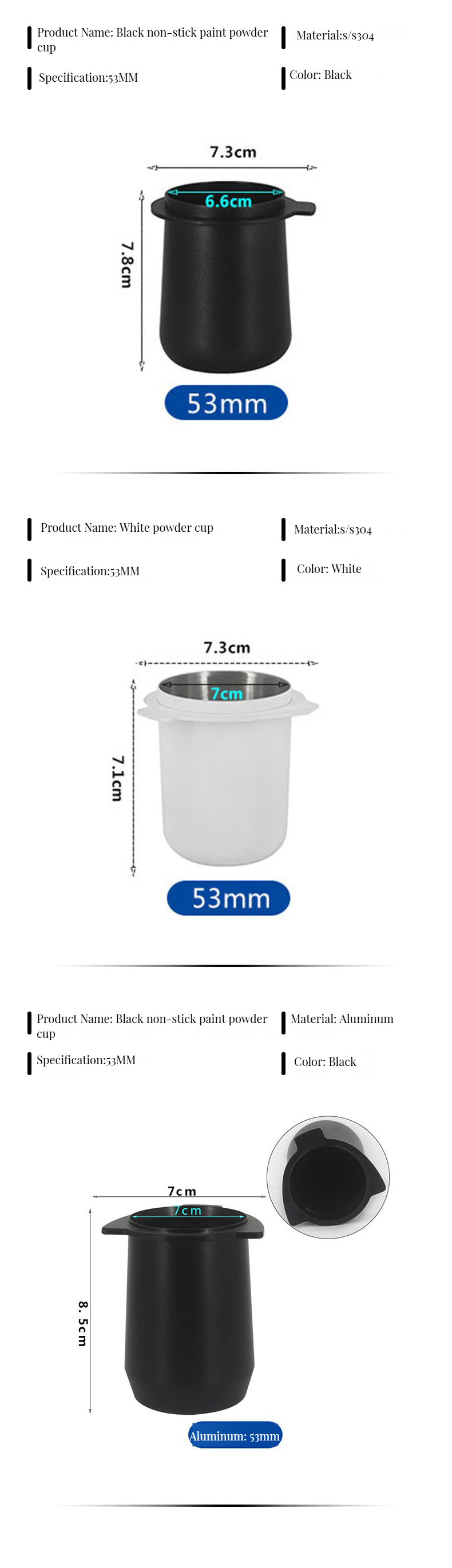 Coffee Dosing Ring 51/58mm Aluminum Alloy Sniffing Mug Powder Feeder Espresso Tools Cup