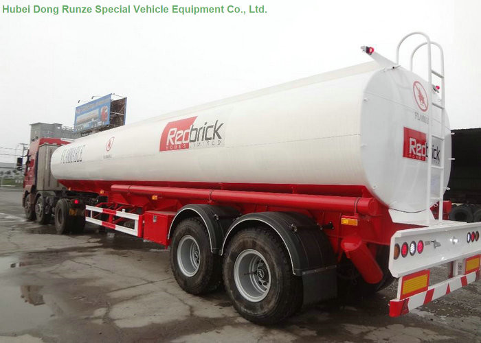 Stainless Steel Fuel Tank Semi Trailer With 30KL - 40K Liter Capacity 2 Axle