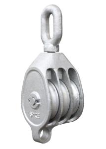 Quality Chrome Painting Triple Sheave Pulley Block 4”x1 5”x1 , 2 Ton Snatch Block wholesale