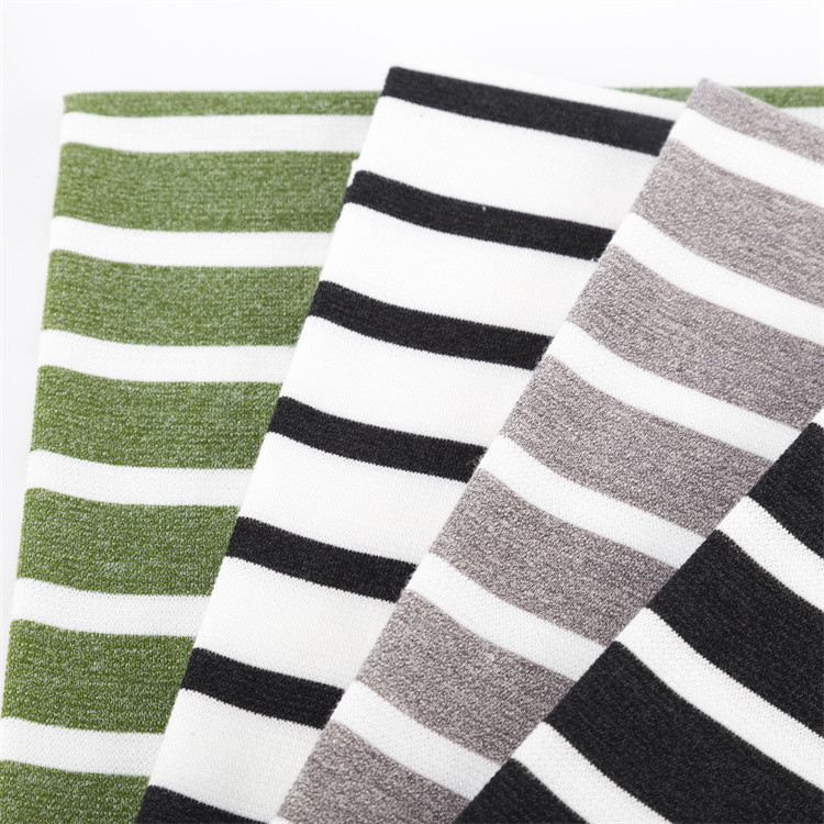 Elastic And Comfortable And Soft Striped Knit Fabric For Casual Wear