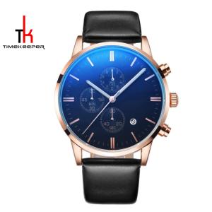 Quality Fashion Alloy Quartz Mens Watch Perpetual Calendar Water Resistant wholesale