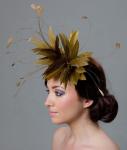 Stripped Goose Flower Feather Headband , Year Occasion Feather Flower Crown