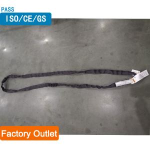 Quality Jacket Twill Weave Polyester Round Sling Black Heavy Duty Vertical 2 tons wholesale