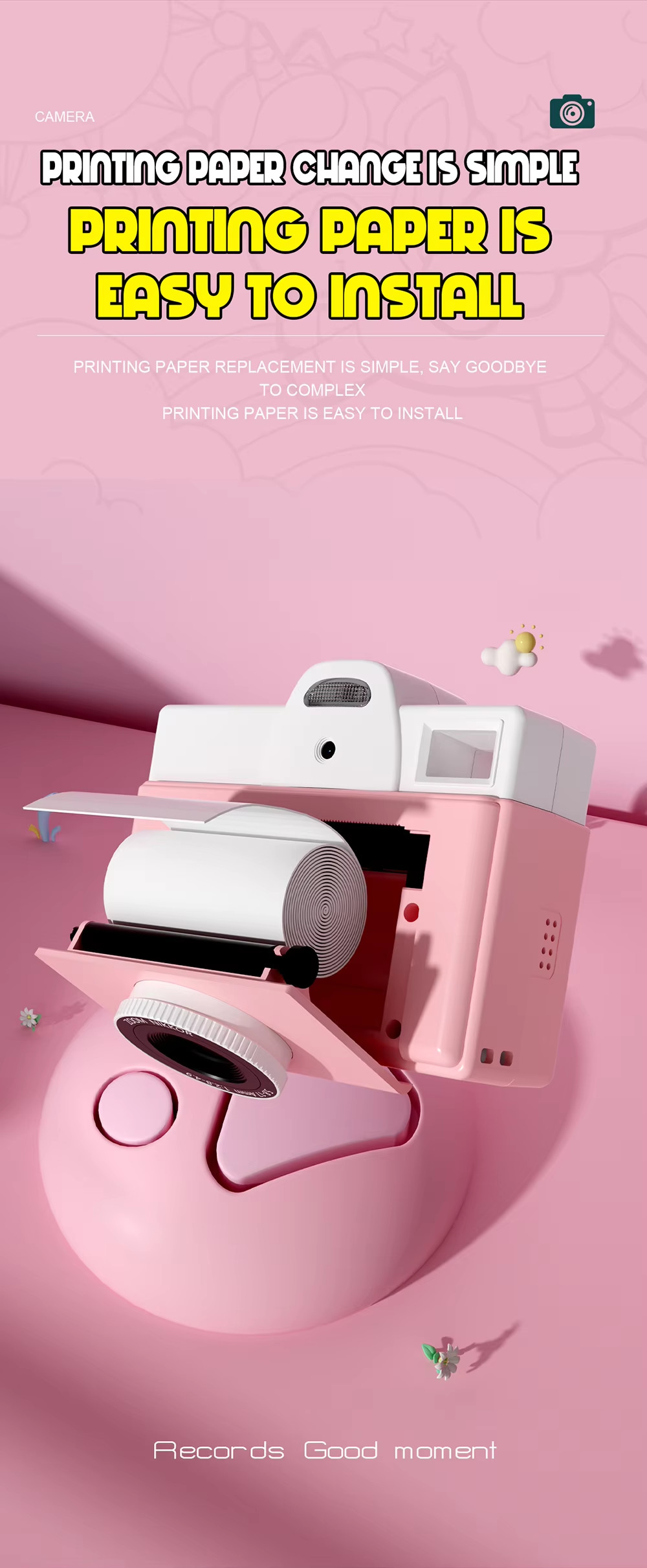 HD Photo Childrens Printable Camera Toy 200dpi Pattern Shooting