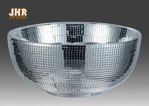 Quality Silver Mosaic Glass Flower Bowls Fiberglass Table Vases Round Flower Pots Decorative Vases wholesale