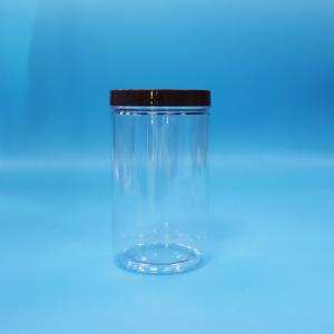 Quality Plastic Round Clear PET Snacks Fruit Food Candy Jar Normal Screw Top Cap wholesale