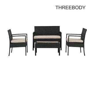 Quality Wicker Outdoor Garden Furniture Rattan Patio Table And Chairs With Cushions wholesale