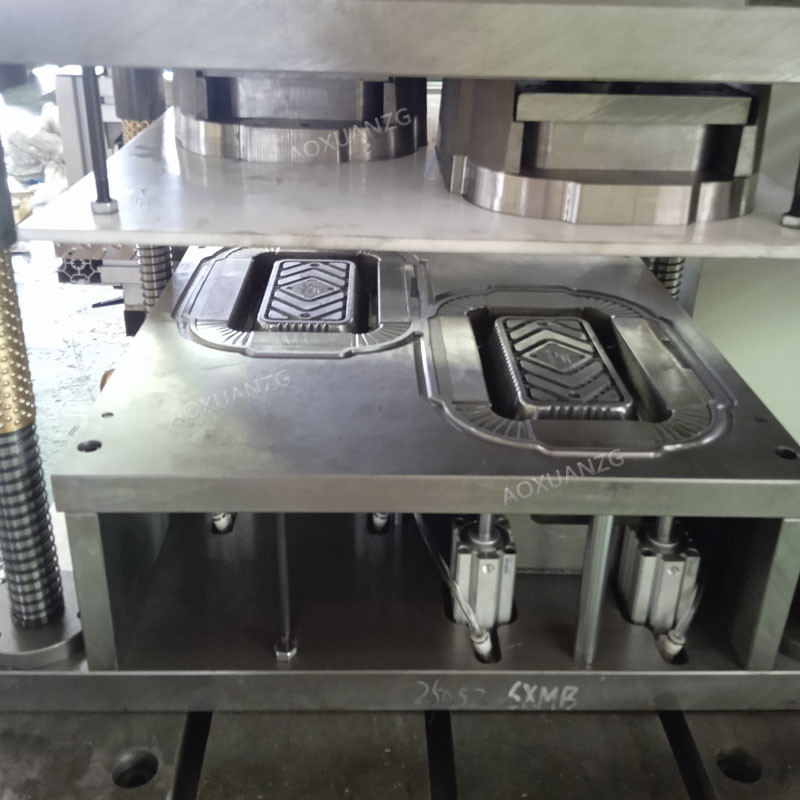 Aluminum Foil Tray Box Special Pneumatic Punching Machine 2 Cavity