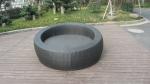 Home / Office Leisure Outdoor Rattan Daybed With White Cushion
