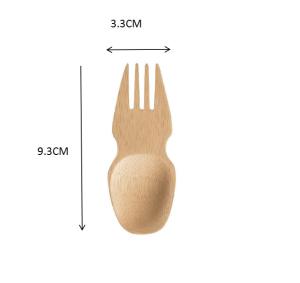 Quality 9cm Biodegradable Mini Disposable Bamboo Cutlery Salad Spork For Travel Camping wholesale