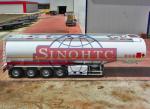 50m3 4 Alxe Fuel Tanker Semi Trailer , Diesel / Petrol Trailer Tank 6 Compartmen