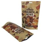 Snack Packaging Kraft Paper Pouch Zip Lock Gravnre Printing 180 Micron With Hand