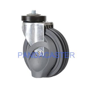 Quality 5 Inch Four Clips Polyurethane Swivel Caster Wheels For Shopping Cart wholesale