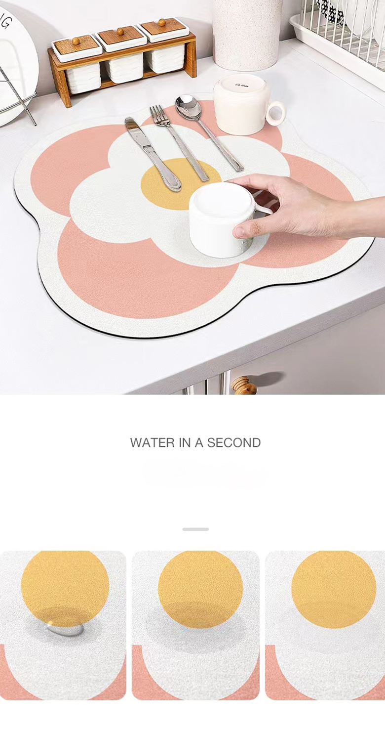 Stocked 35*35cm Waterproof Anti-Slip Draining Mats for Home and Hotel Kitchen