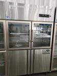 Double Glass Doors Stainless Steel Freezer Display Cabinet