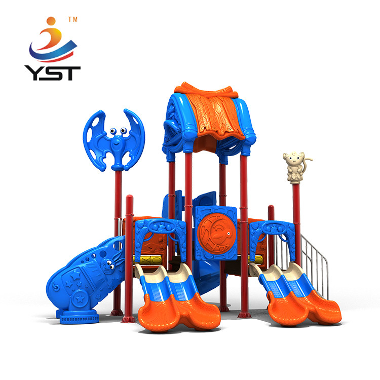 PVC Coated Outdoor Kids Slide Playground Equipment Anti Crack