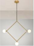 Post-modern Iron Glass Geometry Chandelier Living Room Rhombus Triangle