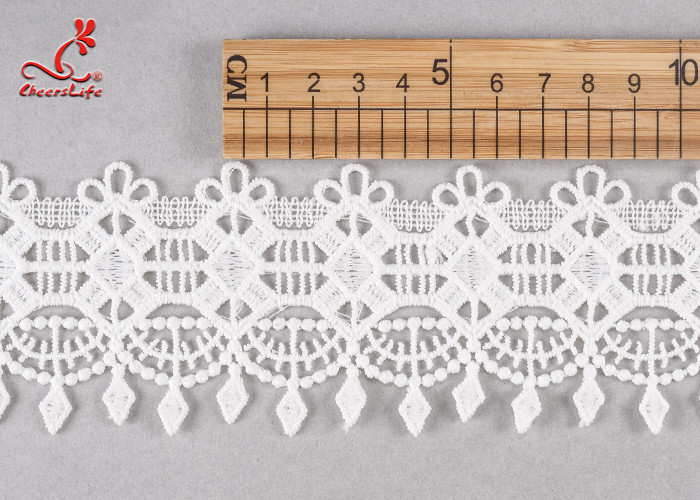Fancy 5cm Fancy Water Soluble Flat Lace Trim With Embroidered Patterns For Clothing