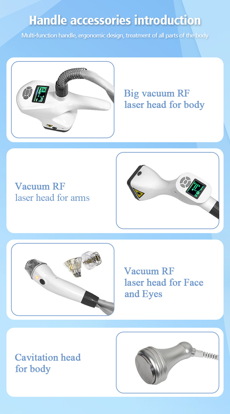 Cellulite Vacuum Roller Massage Machine 6 In 1 Cavitation Machine 80k Radio Frequency