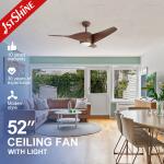 132cm 3 ABS Blades Low Noise Ceiling Fan for Home/Hotel/Office Metal Lamp Body
