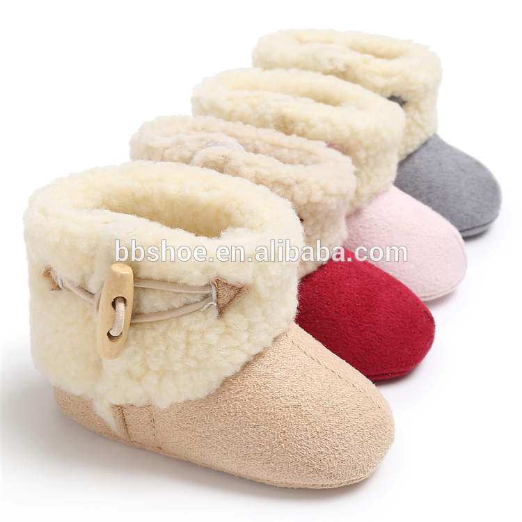 Free sample Cotton fabric indoor boots toddler Walking shoes lovely Gift baby booties fleece