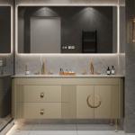 Handles Hardware E1 Environment Standard Double Sink Bathroom Vanity for Modern