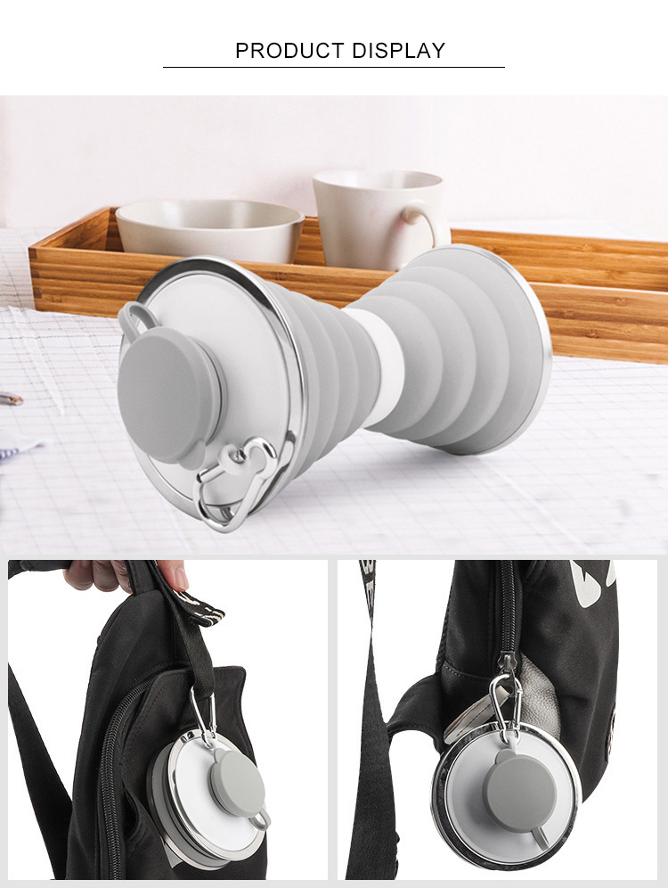 500ML Reusable Travel Collapsible Silicone Water Bottle