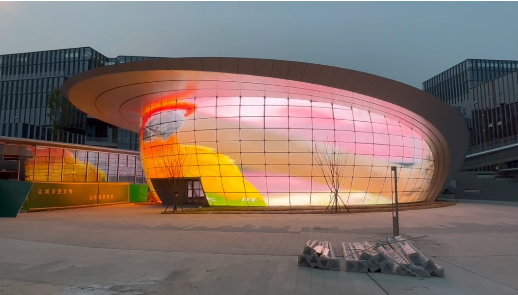 P4/8 Led Transparent Film Screen Outdoor Front Service Creative Design Easy Installation