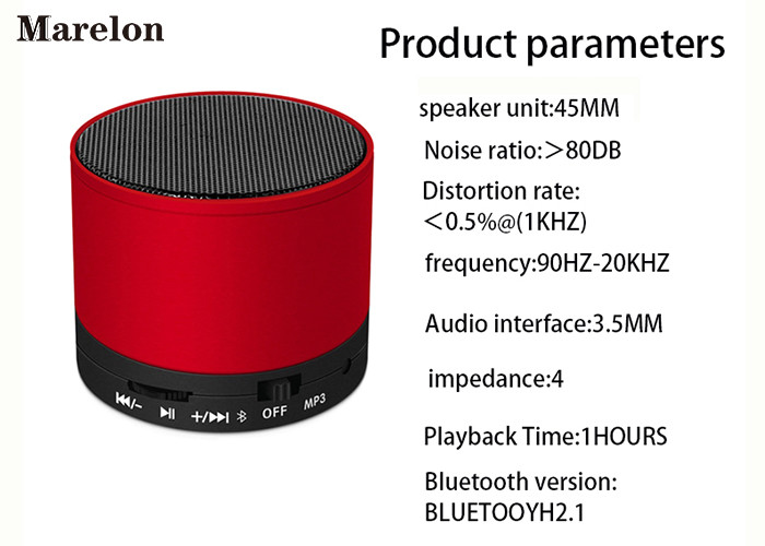 Metal FM LED Music Bluetooth Speaker , Bluetooth Music Player High - End Stereo
