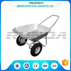 Quality Tubular Steel Axle Heavy Duty Wheelbarrow , Dual Wheel Wheelbarrow 80kg Load wholesale