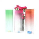 Bronze and Gray Tempered Dichroic Moru Fluted Glass Door with Colorful Ripple