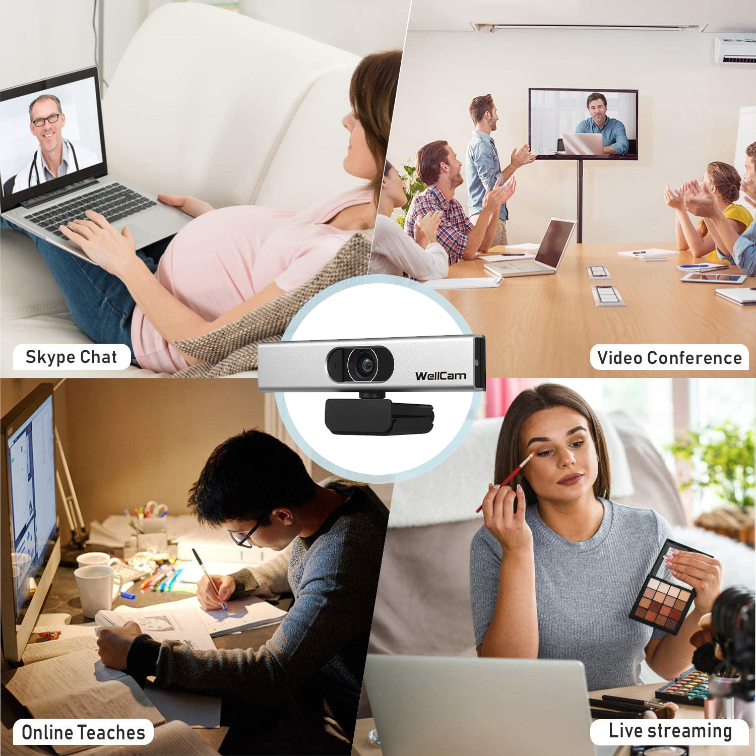 Ultra Wide Angle H.264 1080P Full HD Webcam Web Camera With Microphone
