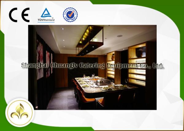 Flat Electric Grill Indoor 9 Seat Japanese Restaurant Table CE ISO9001