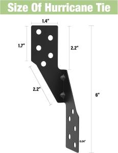 Quality Hurricane Straps Brackets 25 Pcs Hurricane Tie With Black Powder-Coated Hurricane Straps Trusses / Rafters Ties wholesale