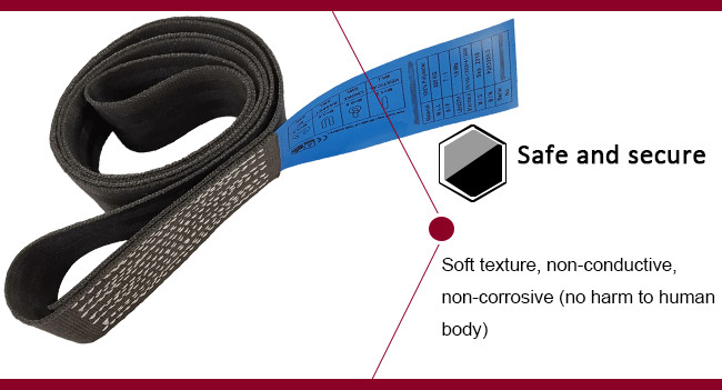 EN1492-1 Black Flat Endness Webbing Sling Lifting Sling Webbing Strap 0.5T