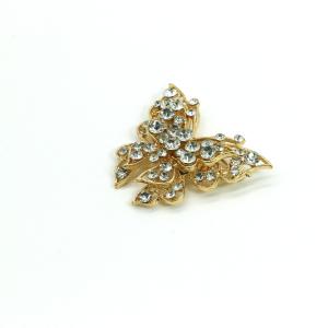Quality Fashion Gold Butterfly Brooch , Diamond Butterfly Pin 5cm×5.5cm Size wholesale