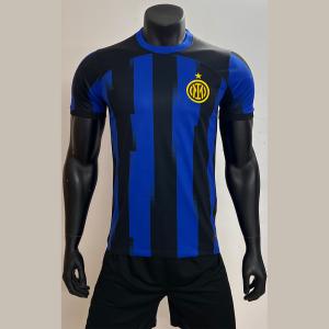 Quality Blue Black 100% Polyester Football Fan Jersey Resilient wholesale