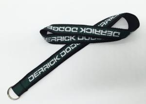 Quality Orangnic Cotton Custom Printed Lanyards For Keys , Black Dye Sublimated Lanyards wholesale