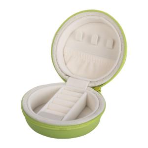 Quality Lightweight Round Travel Jewelry Case , Green / Purple Mini Travel Jewellery Box wholesale