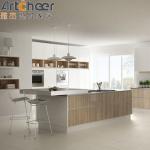 Mail Packing Wooden Style Kitchen Cabinet with Island and Cupboard Accessories