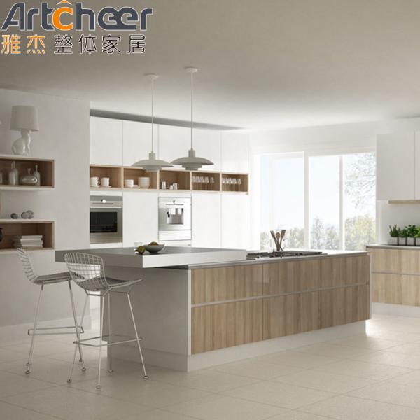 Mail Packing Wooden Style Kitchen Cabinet with Island and Cupboard Accessories