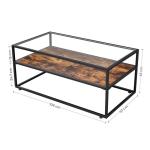 Industrial Coffee Table, Glass Top Coffee Table, Living Room Coffee Table,