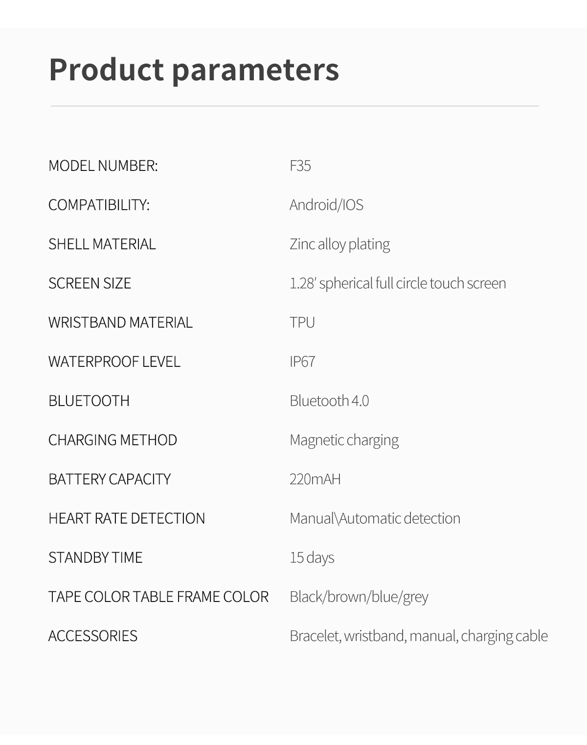 HL35 Smartwatch Customized Waterproof Sports Multi Functional For Huwei Heart Rate Monitor F35