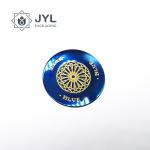 Metal Round Aluminium Labels Stickers Emboss Perfume Brand Glossy Blue Plate