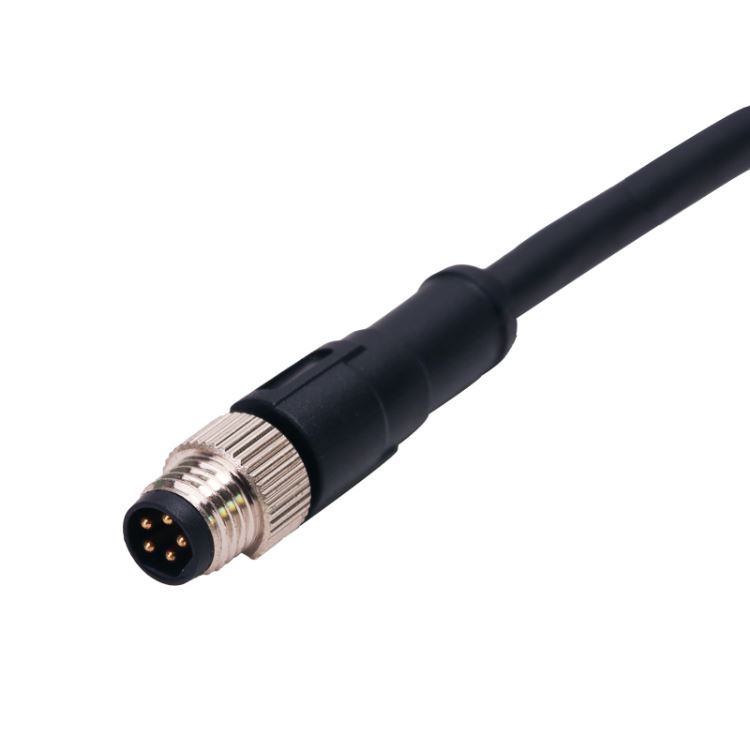 Straight Angled 1.5A Solder M8 Waterproof Connector Plastic Vertical 22AWG