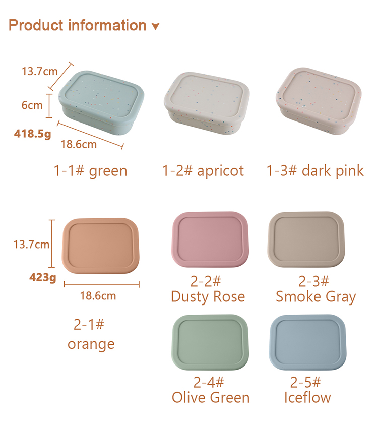 Sustainable Silicone Food Storage Container For Students Workers ODM